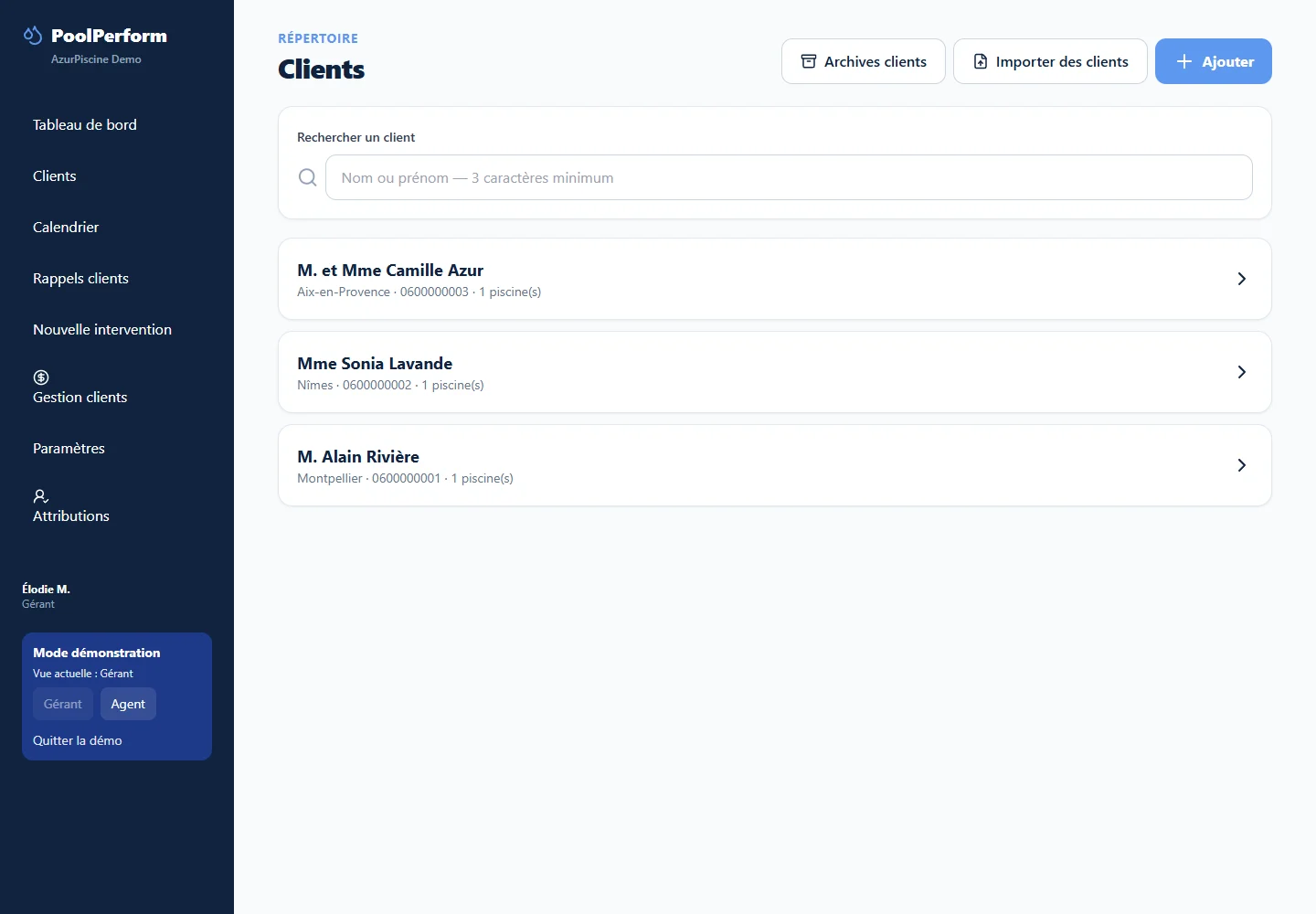 Portefeuille clients