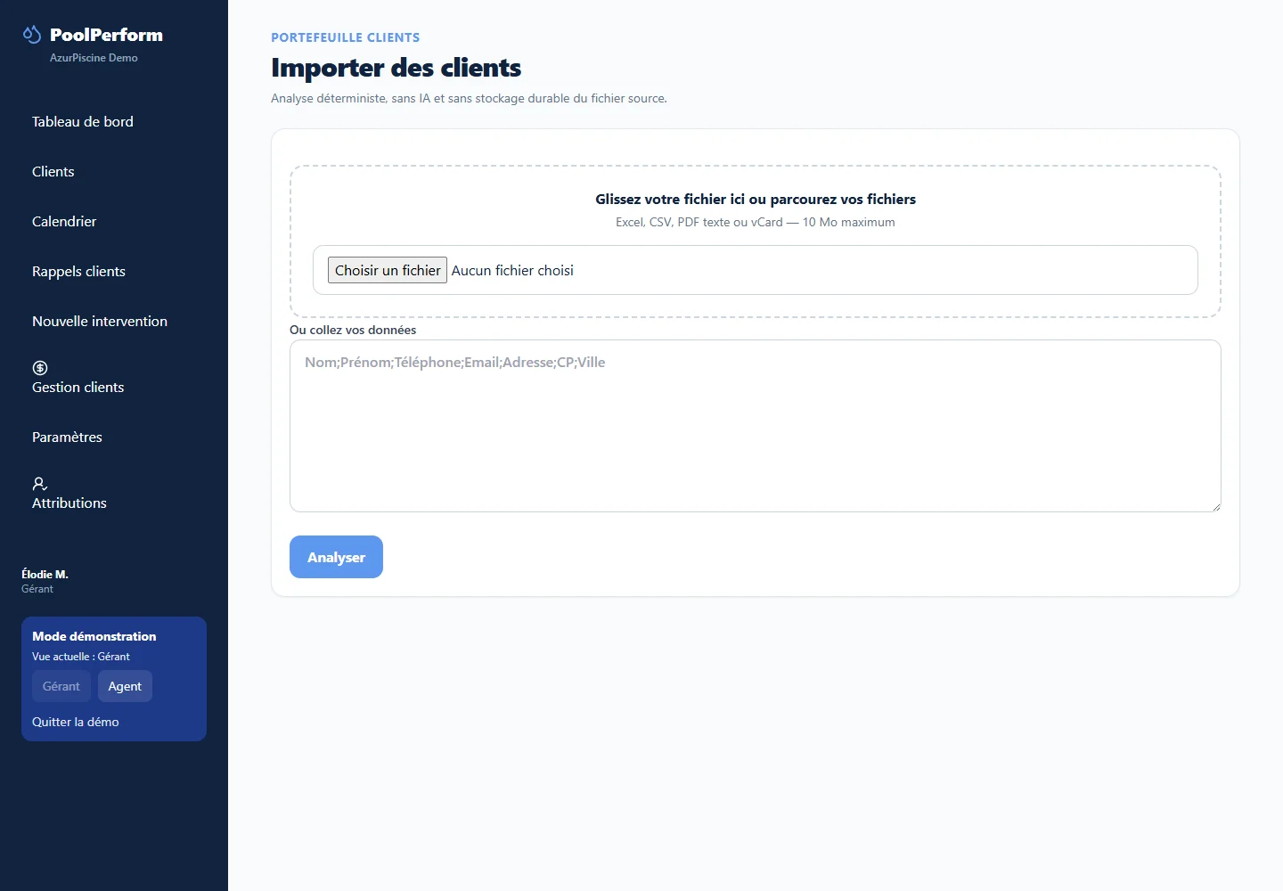 Import du portefeuille